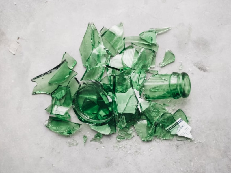 broken bottle of alcohol