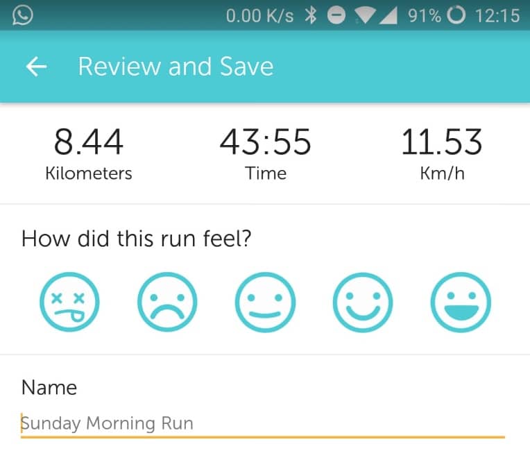 Runkeeper asks me about my emotions using emojis