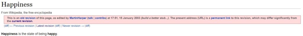 happiness wikipedia definition 2003