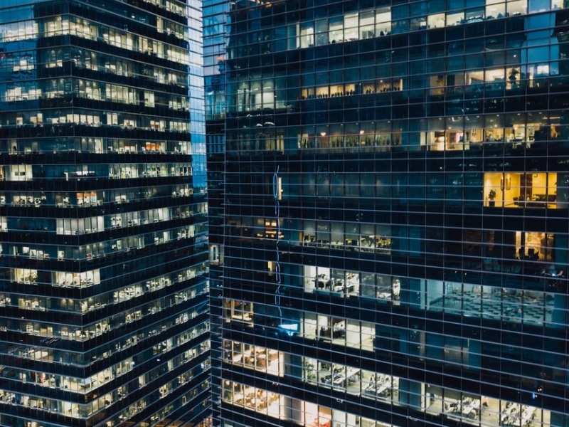 office building at night