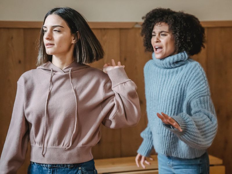 two women in an argument