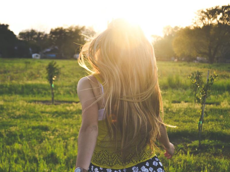 women running in the fields